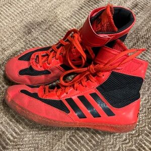 Adidas Size 6 Mat Hog Wrestling Shoes, Red/Black F99971